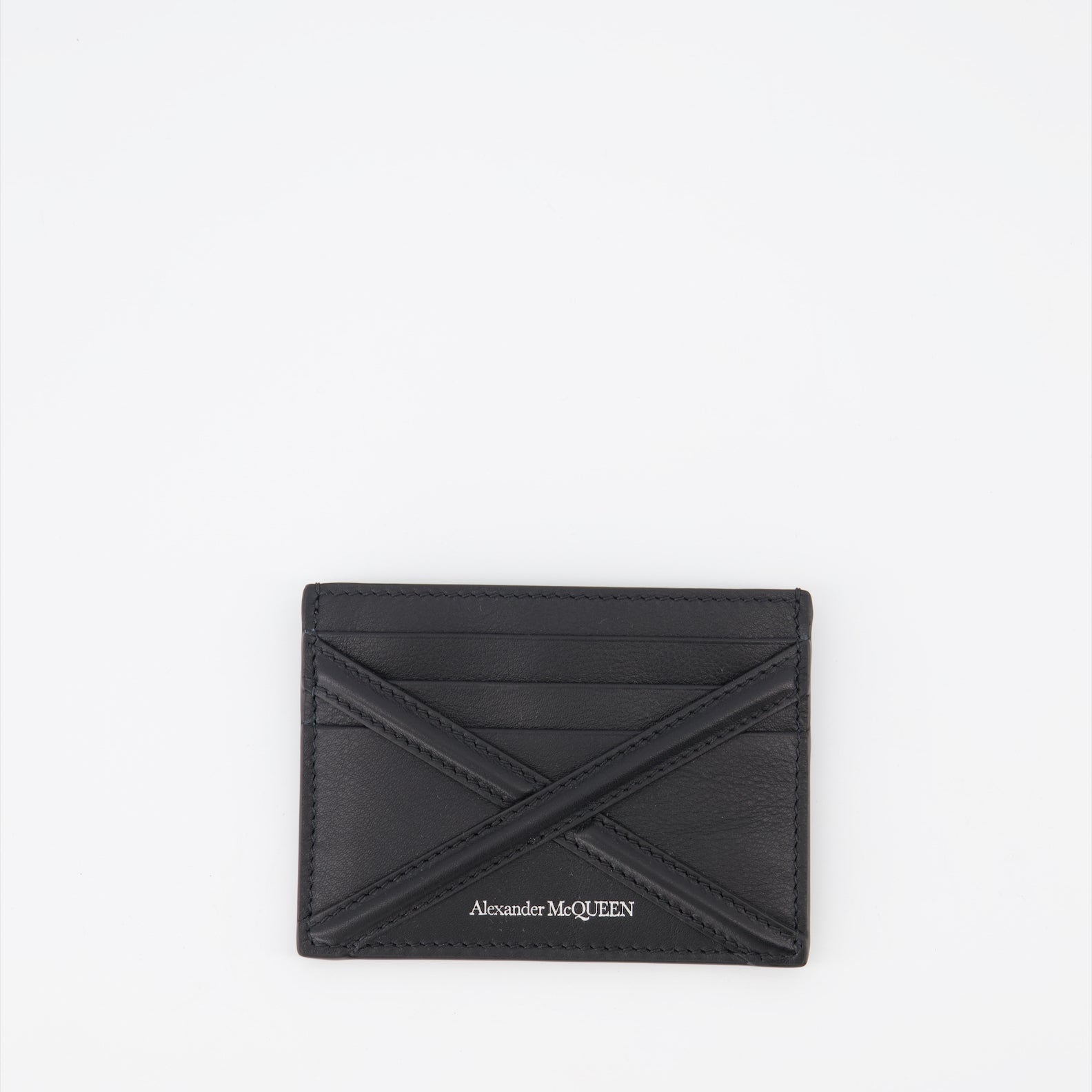 Piccola pelletteria Porte-cartes à harnais Alexander McQueen Nero Homme