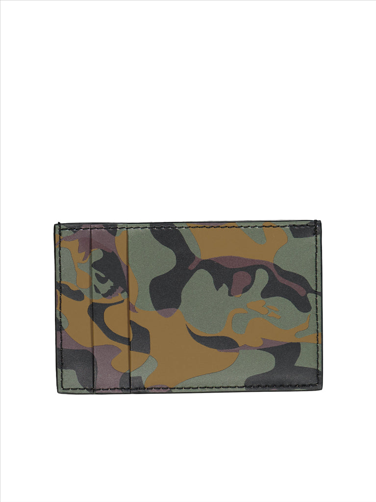 Kleine lederwaren Porte-cartes camouflage Alexander McQueen Grün Homme