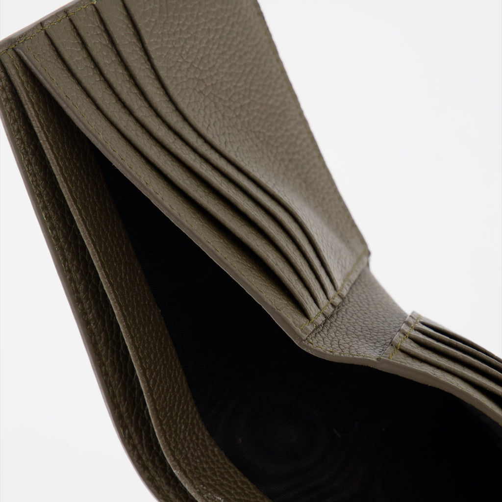 Small leather goods Grained leather card holder Saint Laurent Green Man