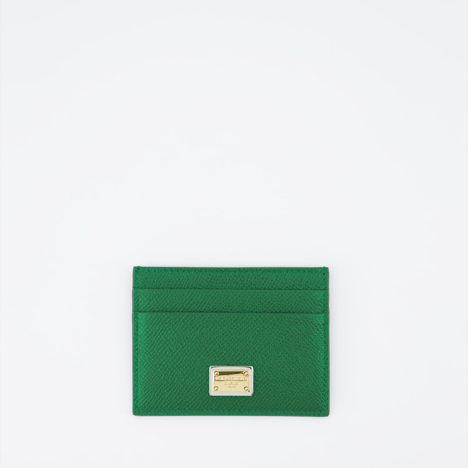 Small leather goods Grained leather card holder Dolce & Gabbana Green Women