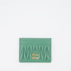 Petite maroquinerie Porte-cartes en cuir matelassé Miu Miu Vert Femme
