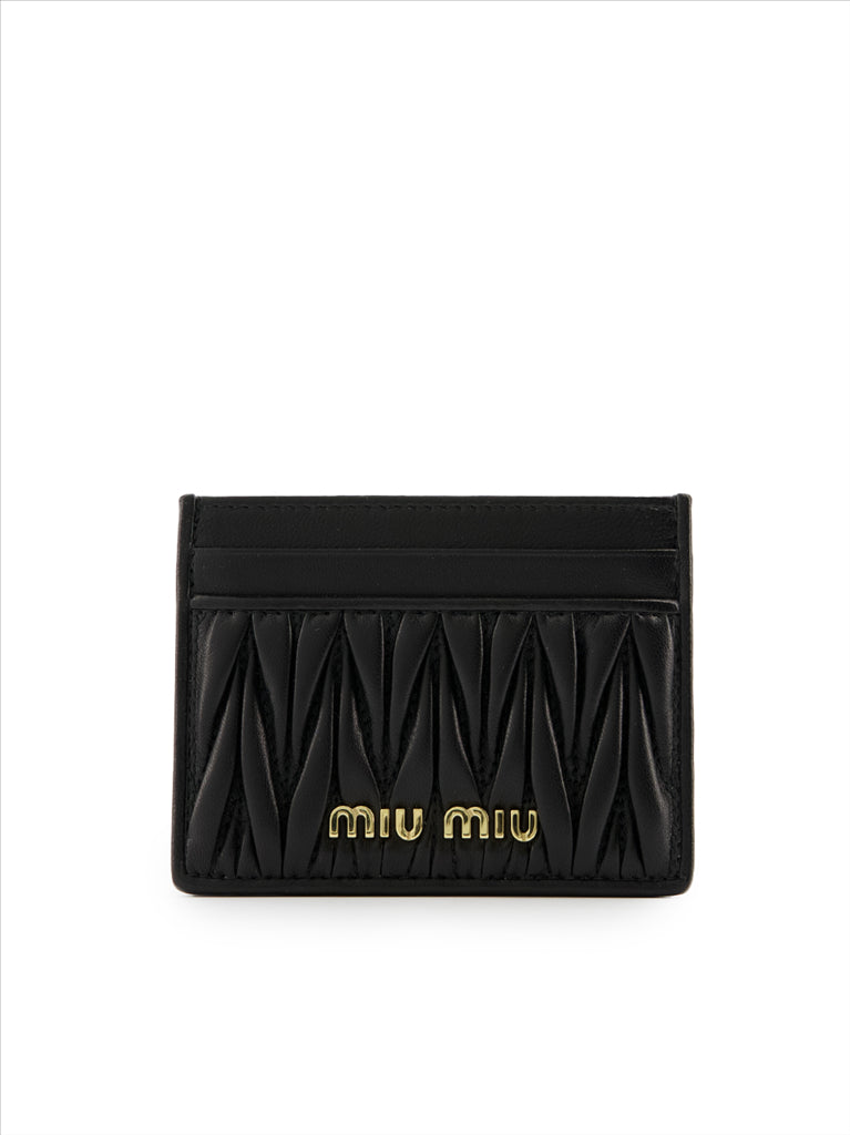 Small leather goods Nappa leather card holder Miu Miu Black Women