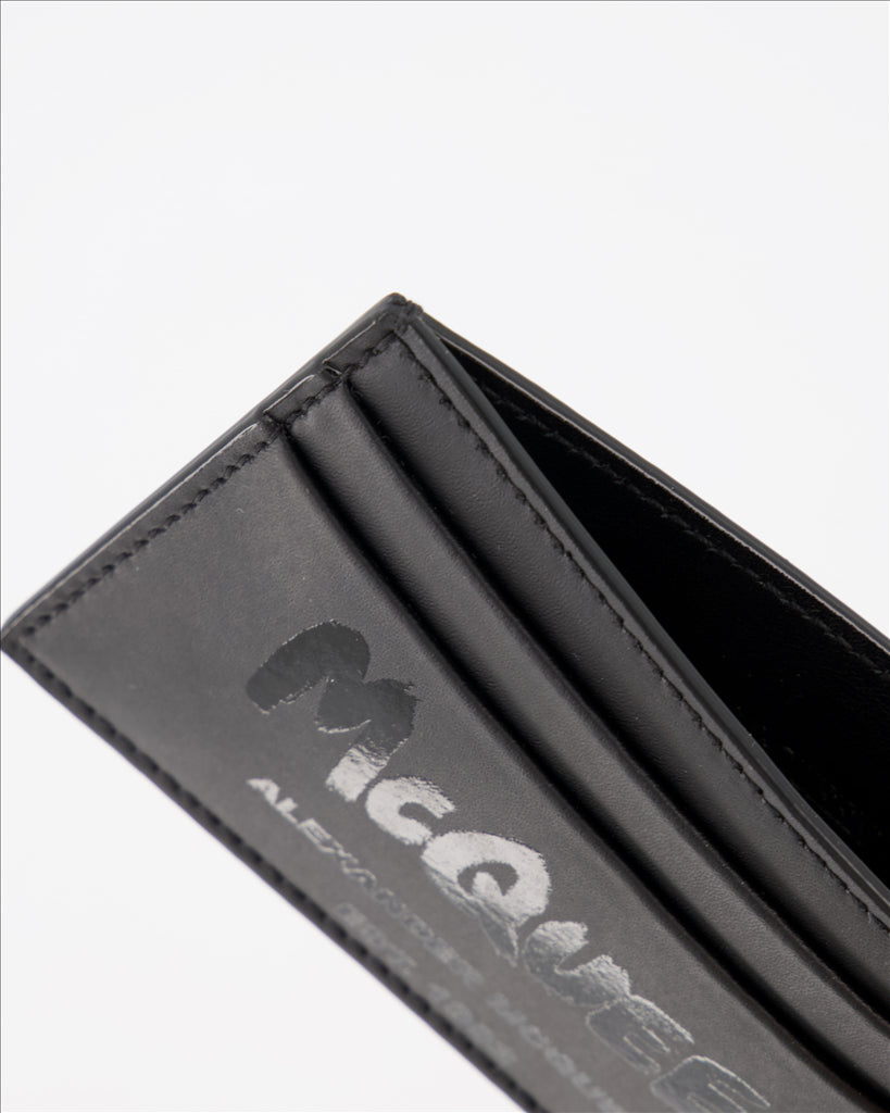 Pequeños artículos de cuero Porte-cartes Graffiti Alexander McQueen Negro Homme