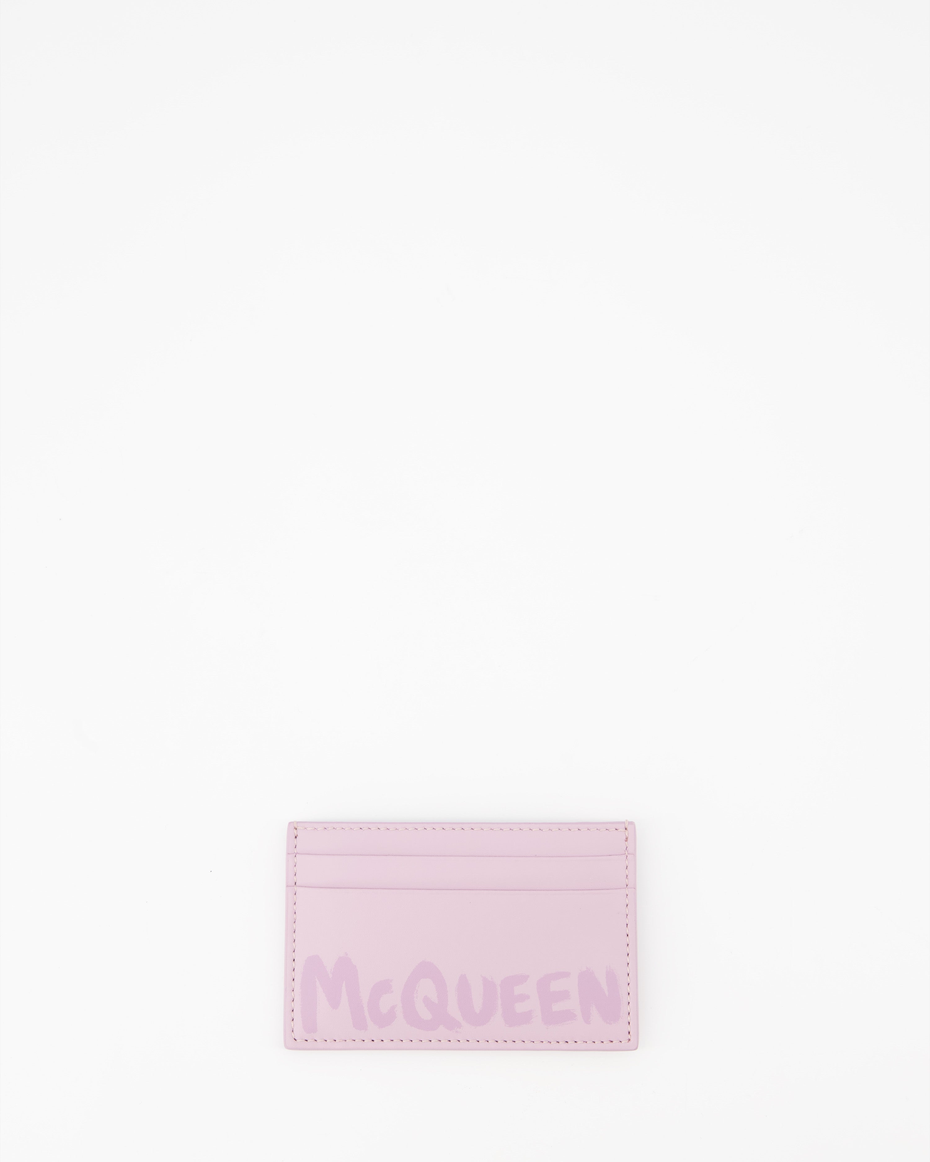 Pequeños artículos de cuero Porte-cartes Graffiti Alexander McQueen Rosa Homme