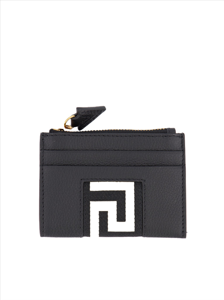 Pequeños artículos de cuero Porte-cartes Greca Versace Negro Homme