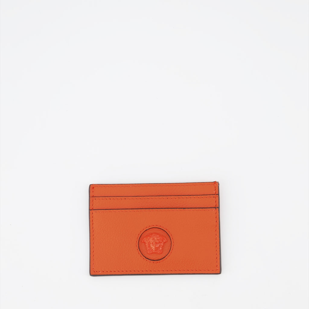 Small leather goods Medusa card holder Versace Orange Women