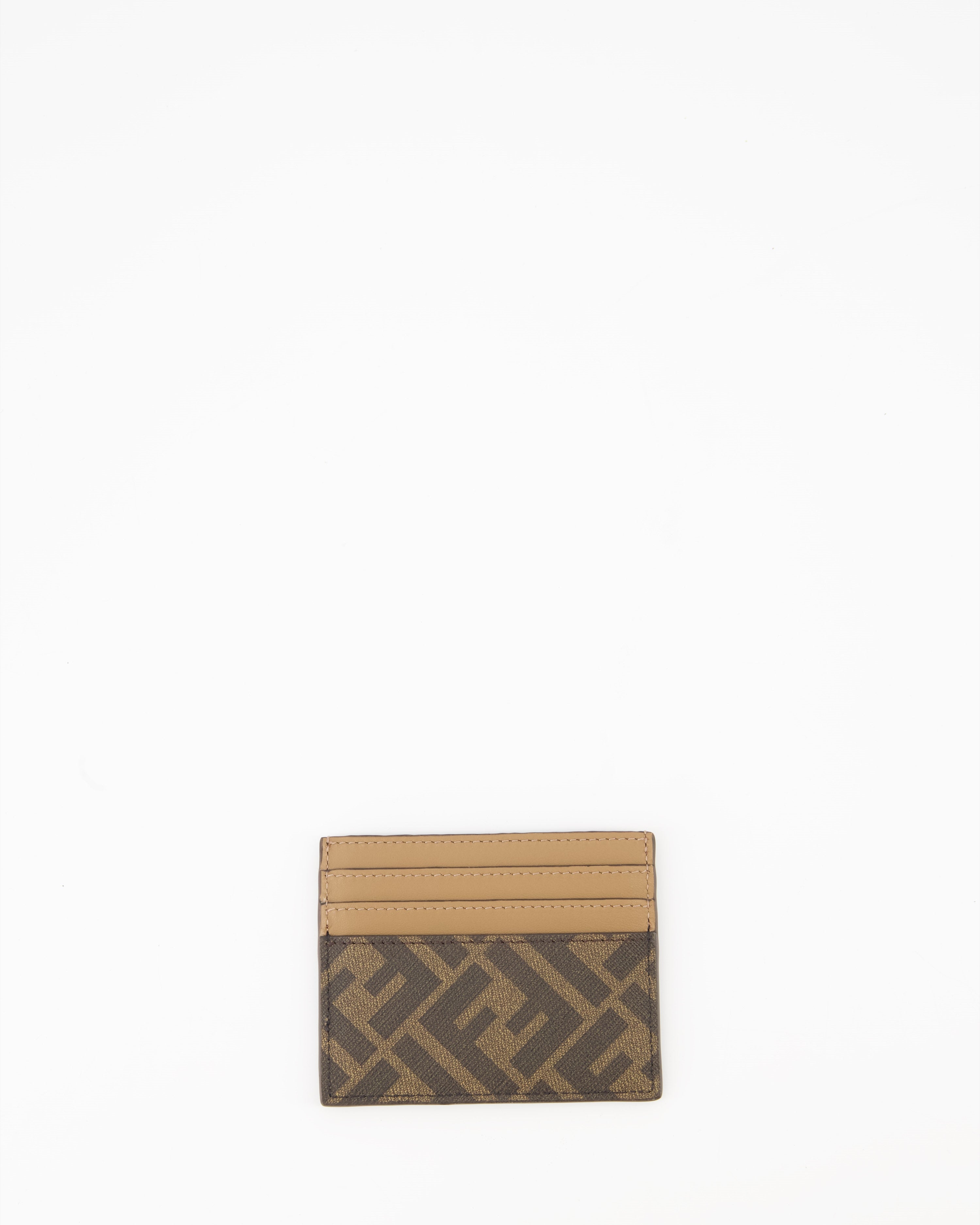 Piccole pelletterie FF Card Holder Fendi Marrone Uomini