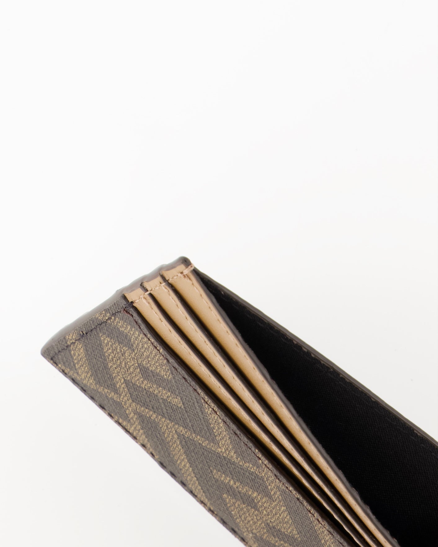 Piccole pelletterie FF Card Holder Fendi Marrone Uomini