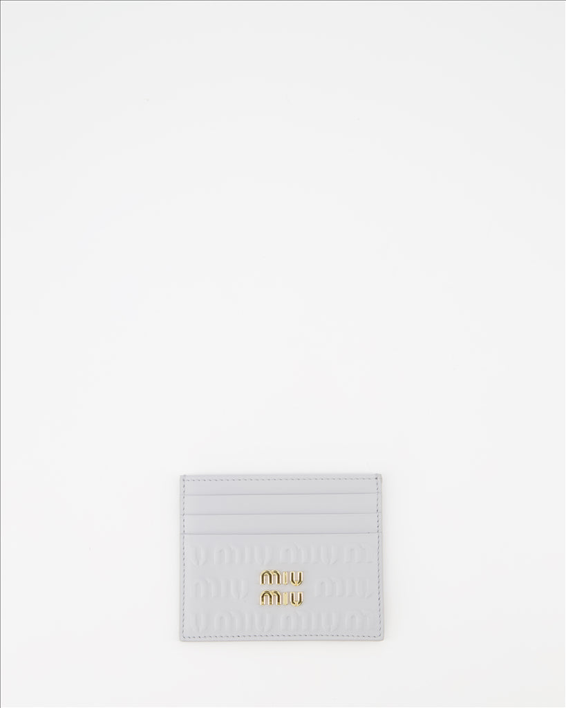 Petite maroquinerie Porte-cartes monogrammé Miu Miu Gris Femme