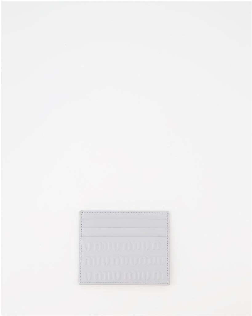 Petite maroquinerie Porte-cartes monogrammé Miu Miu Gris Femme
