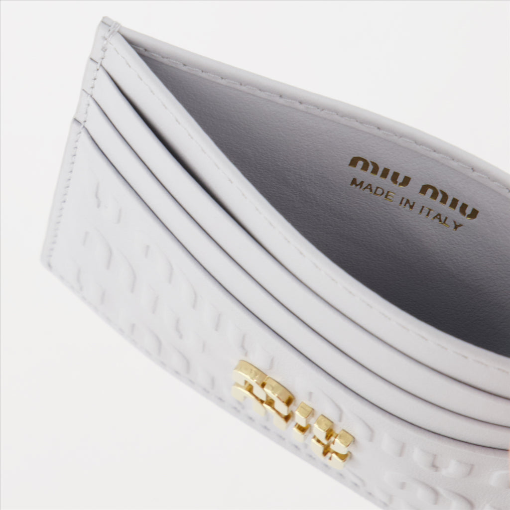Piccola pelletteria Porte-cartes monogrammé Miu Miu Grigio Femme