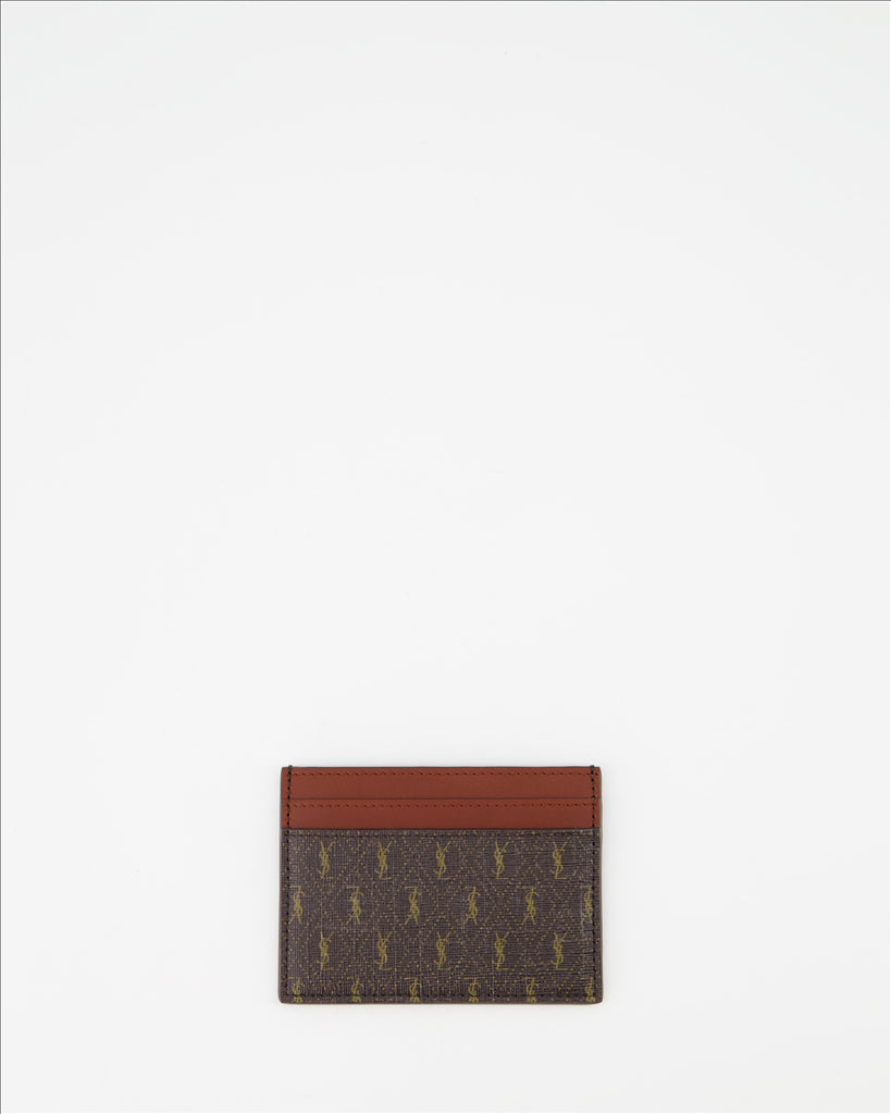 Pequeños artículos de cuero Porte-cartes monogrammé Saint Laurent Marrón Homme
