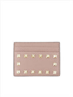 Piccola pelletteria Porte-cartes Rockstud Valentino Garavani Beige Femme