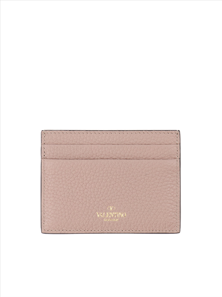 Petite maroquinerie Porte-cartes Rockstud Valentino Garavani Beige Femme