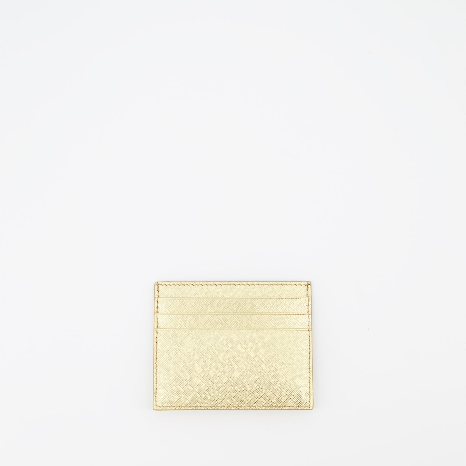 Petite maroquinerie Porte-cartes Saffiano Prada Doré Femme