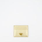 Petite maroquinerie Porte-cartes Saffiano Prada Doré Femme