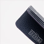 Piccola pelletteria Porte-cartes Signature Maison Margiela Blu Femme