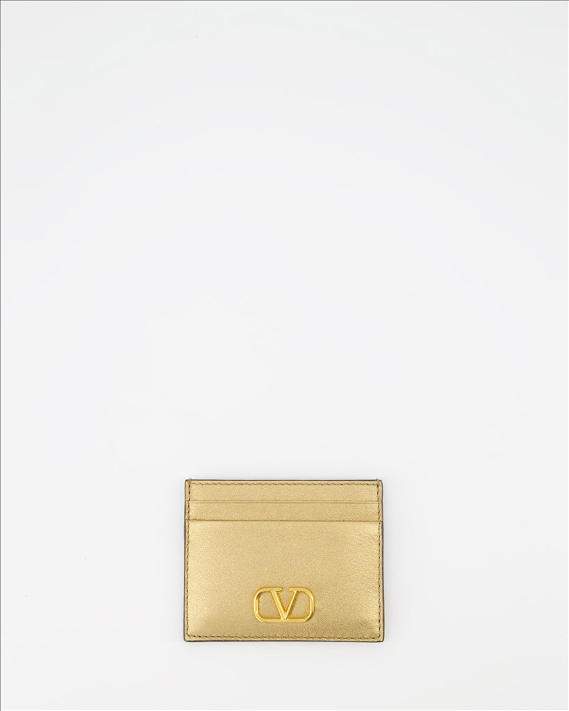 Small leather goods VLogo Card Holder Valentino Garavani Gold Women