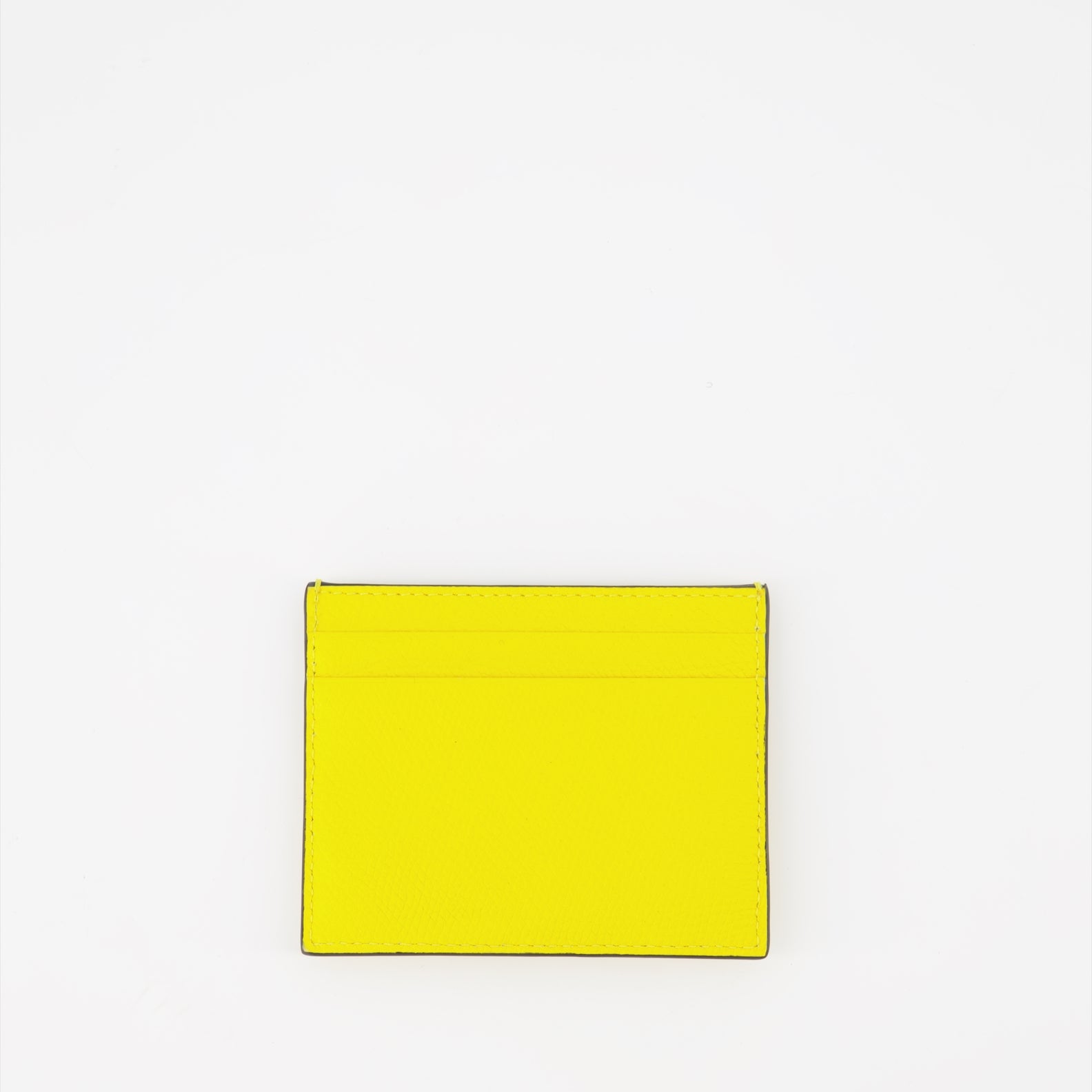 Small leather goods VLogo Signature Grainy Card Holder Valentino Garavani Yellow Women