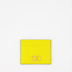 Small leather goods VLogo Signature Grainy Card Holder Valentino Garavani Yellow Women
