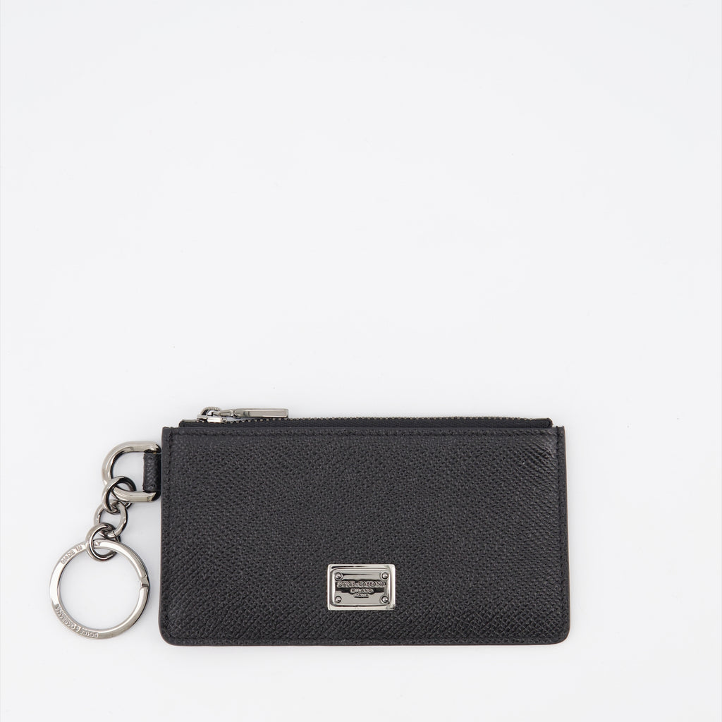 Piccola pelletteria Porte-monnaie à logo plaque Dolce & Gabbana Nero Homme