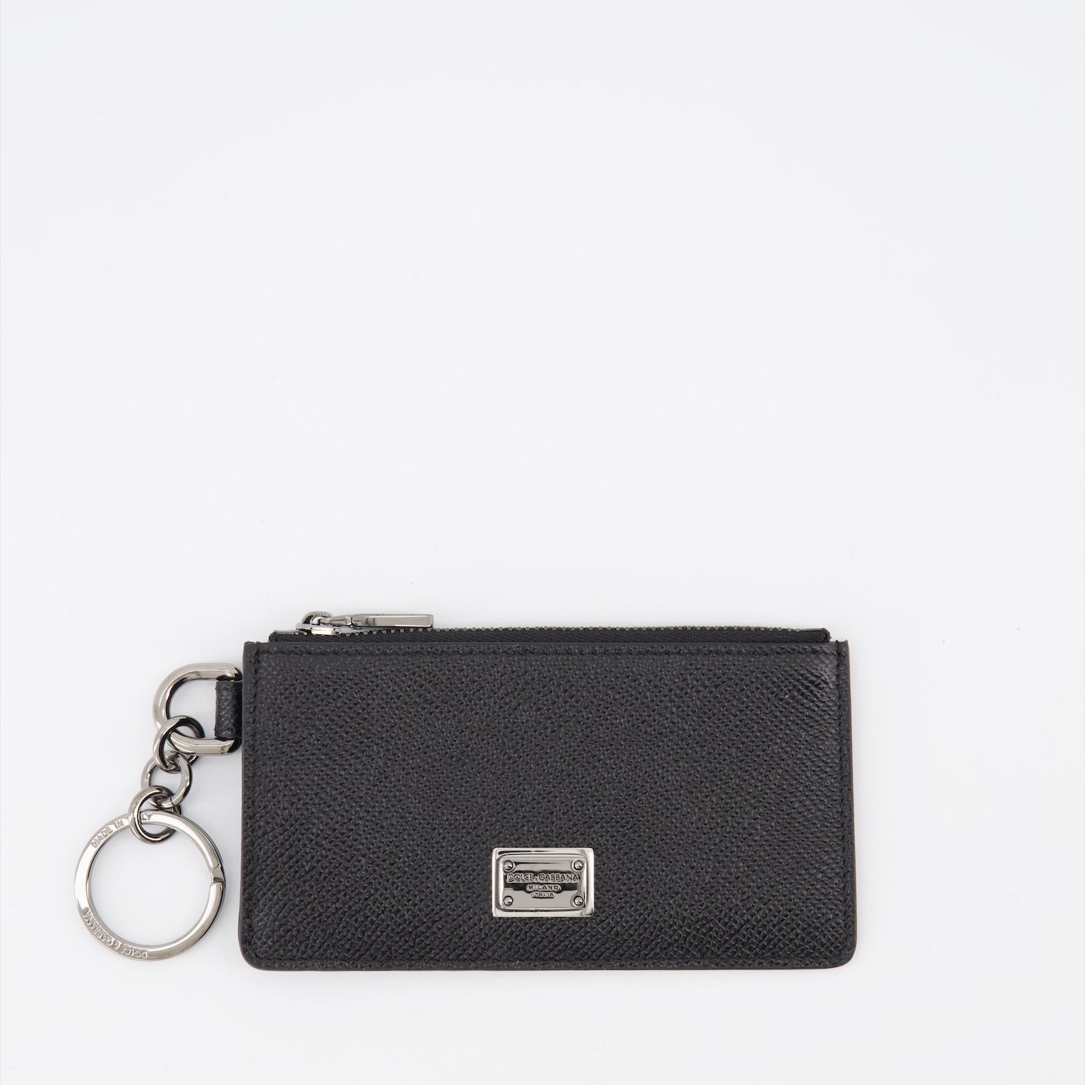 Piccola pelletteria Porte-monnaie à logo plaque Dolce & Gabbana Nero Homme