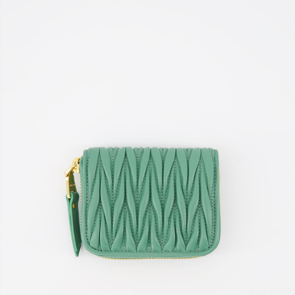 Kleine lederwaren Porte-monnaie Lettering Miu Miu Grün Femme