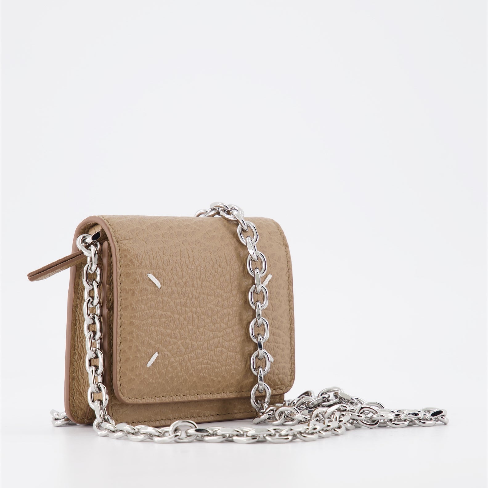 Kleine lederwaren Porte-monnaie Signature à chaîne Maison Margiela Braun Unisex