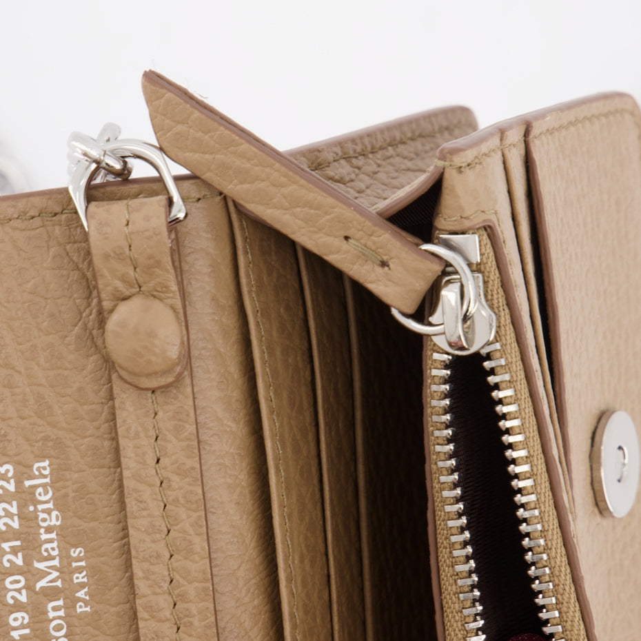 Kleine lederwaren Porte-monnaie Signature à chaîne Maison Margiela Braun Unisex