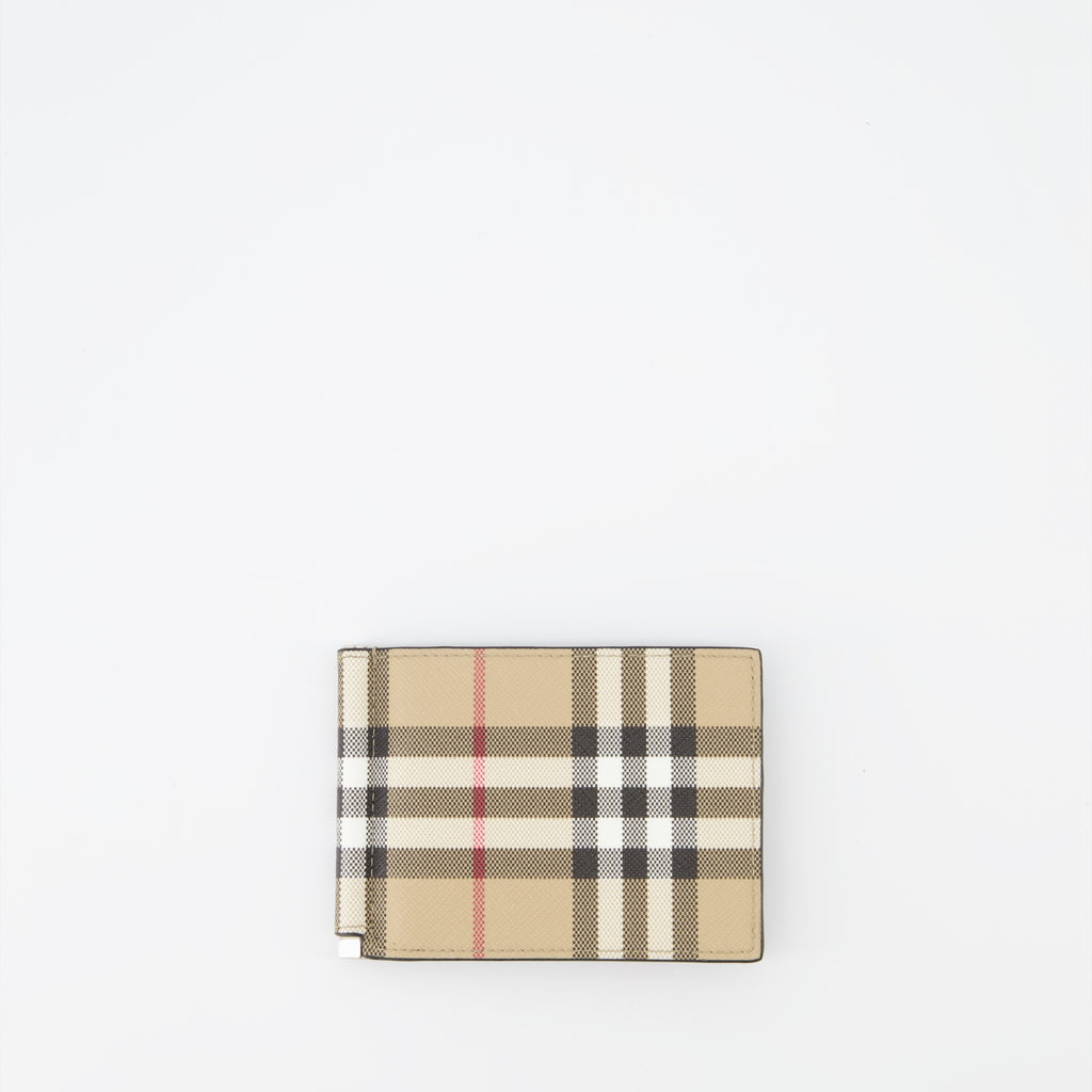 Pequeños artículos de cuero Porte-cartes à carreaux Burberry Beige Homme