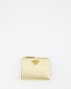 Small leather goods Gold Saffiano Wallet Prada Gold Women