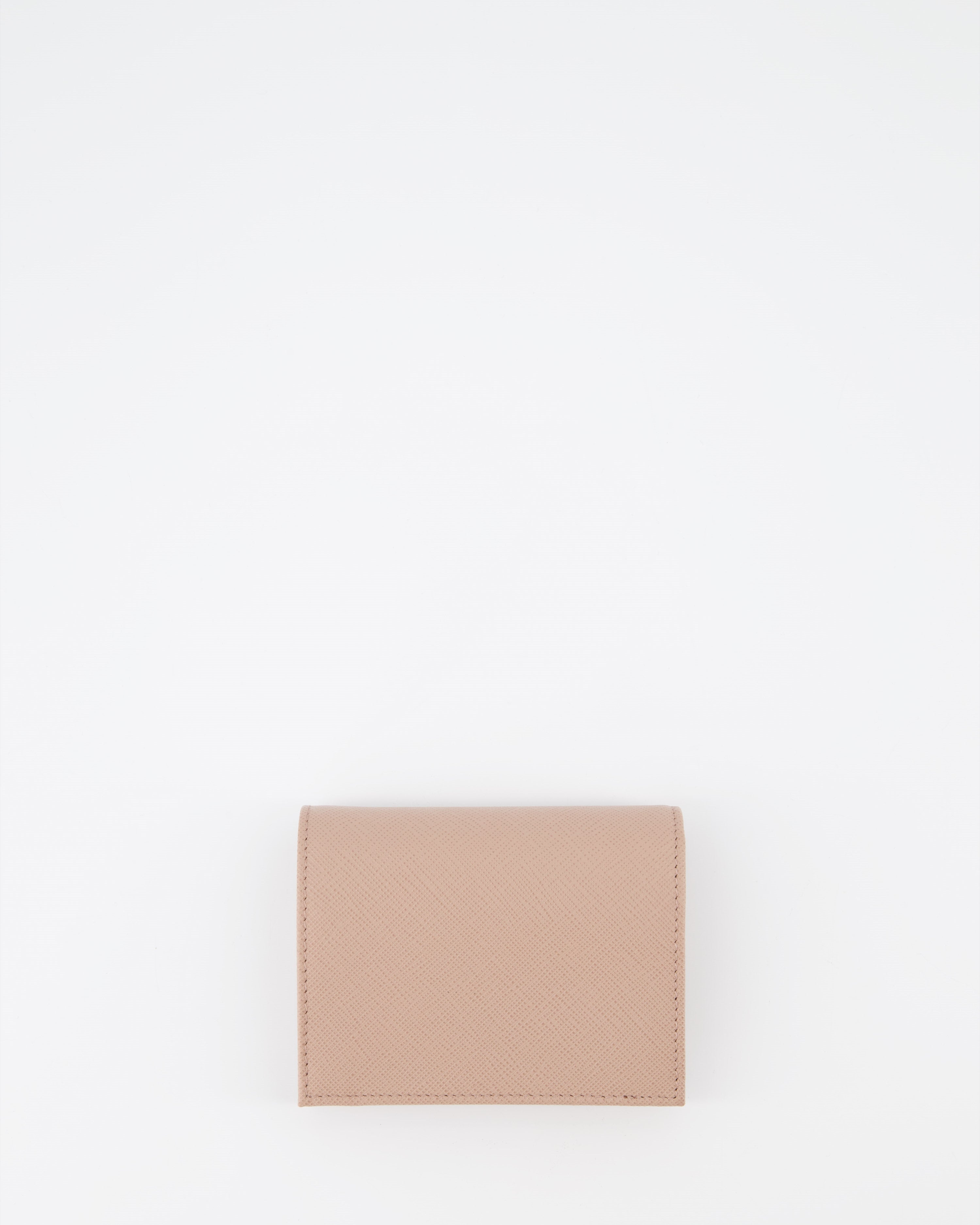 Kleine lederwaren Portefeuille Saffiano doré Prada Rosa Femme