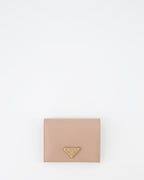 Kleine lederwaren Portefeuille Saffiano doré Prada Rosa Femme