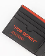 Kleine lederwaren Portefeuille ''For Money'' Off-White Schwarz Homme