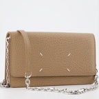 Petite maroquinerie Portefeuille Four stitches à chaîne Maison Margiela Beige Unisexe
