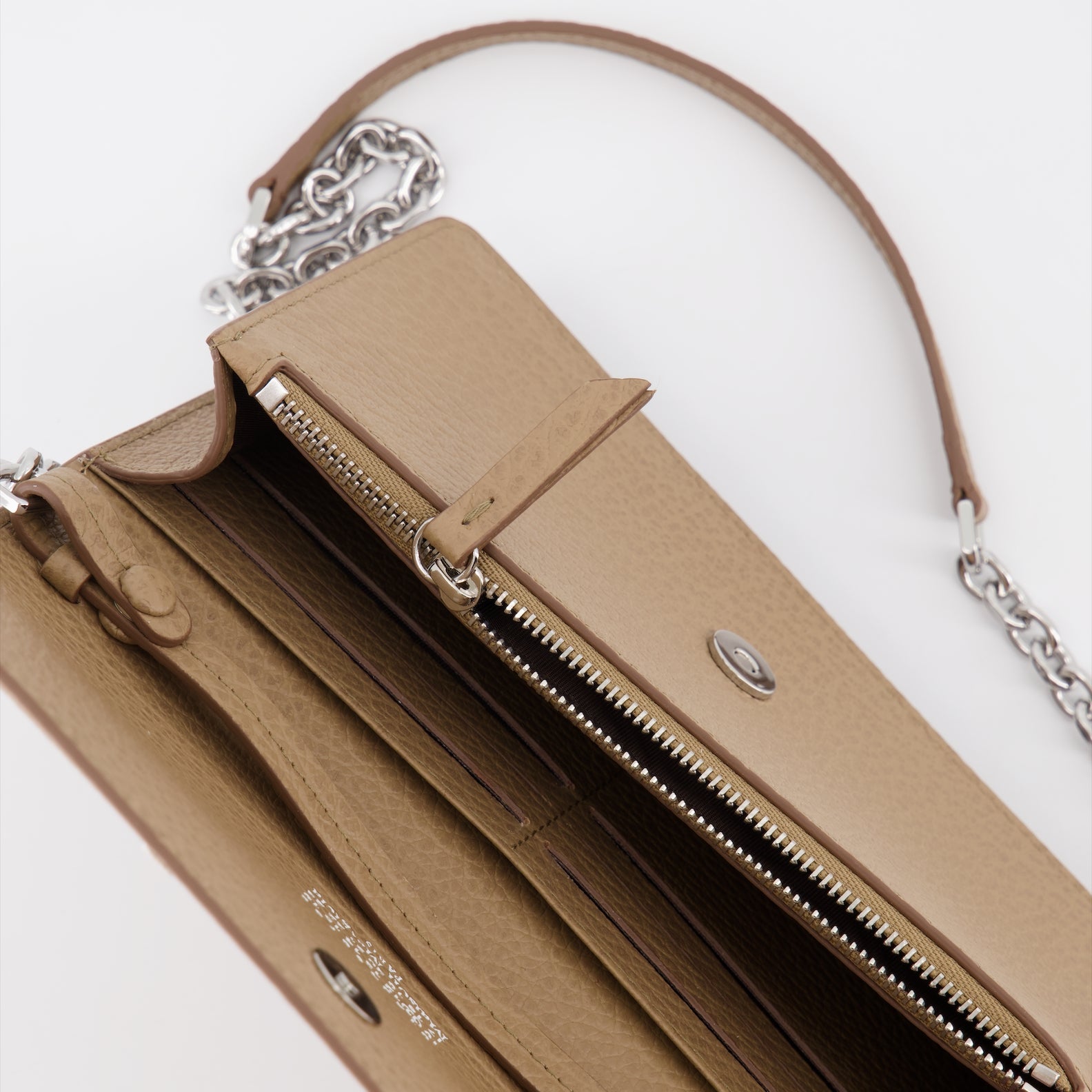 Petite maroquinerie Portefeuille Four stitches à chaîne Maison Margiela Beige Unisexe