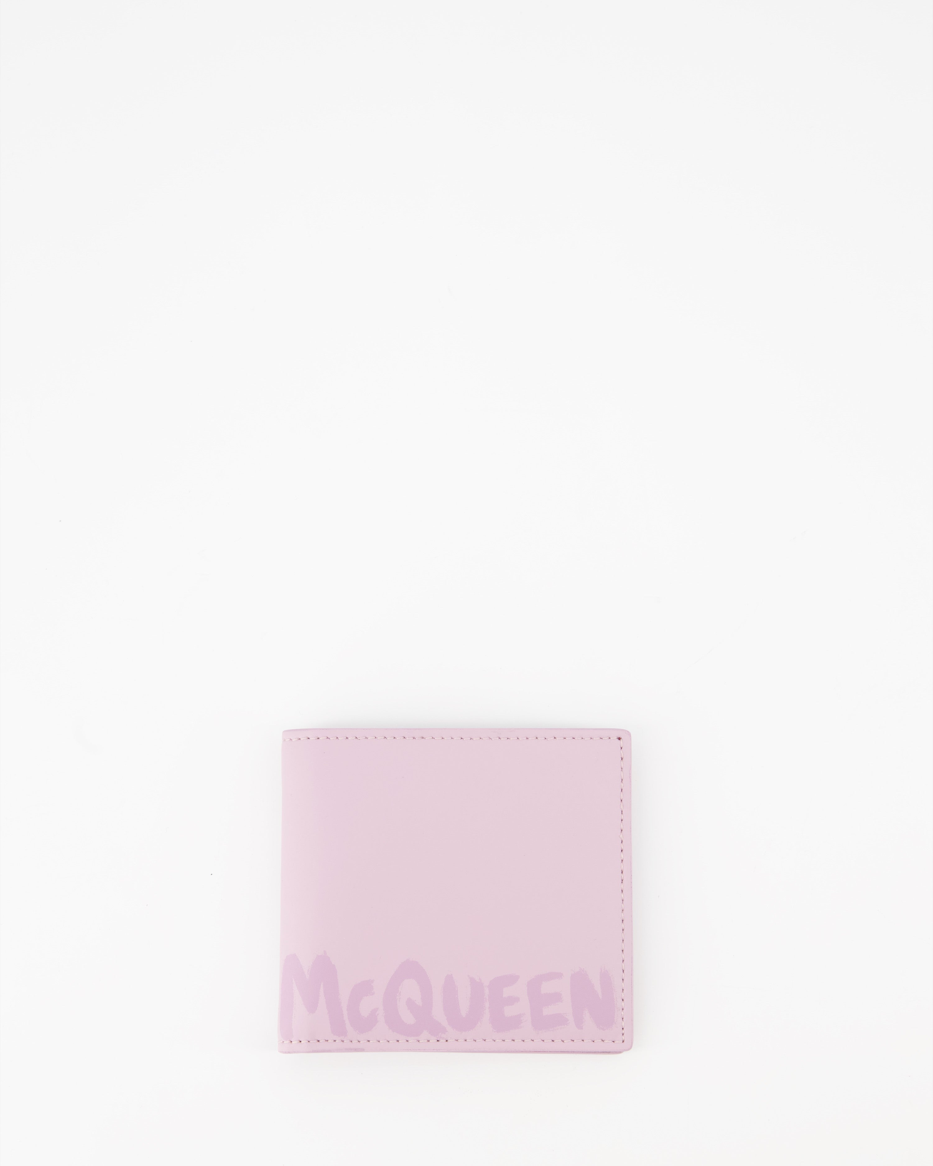 Kleine lederwaren Portefeuille Graffiti Alexander McQueen Rosa Homme