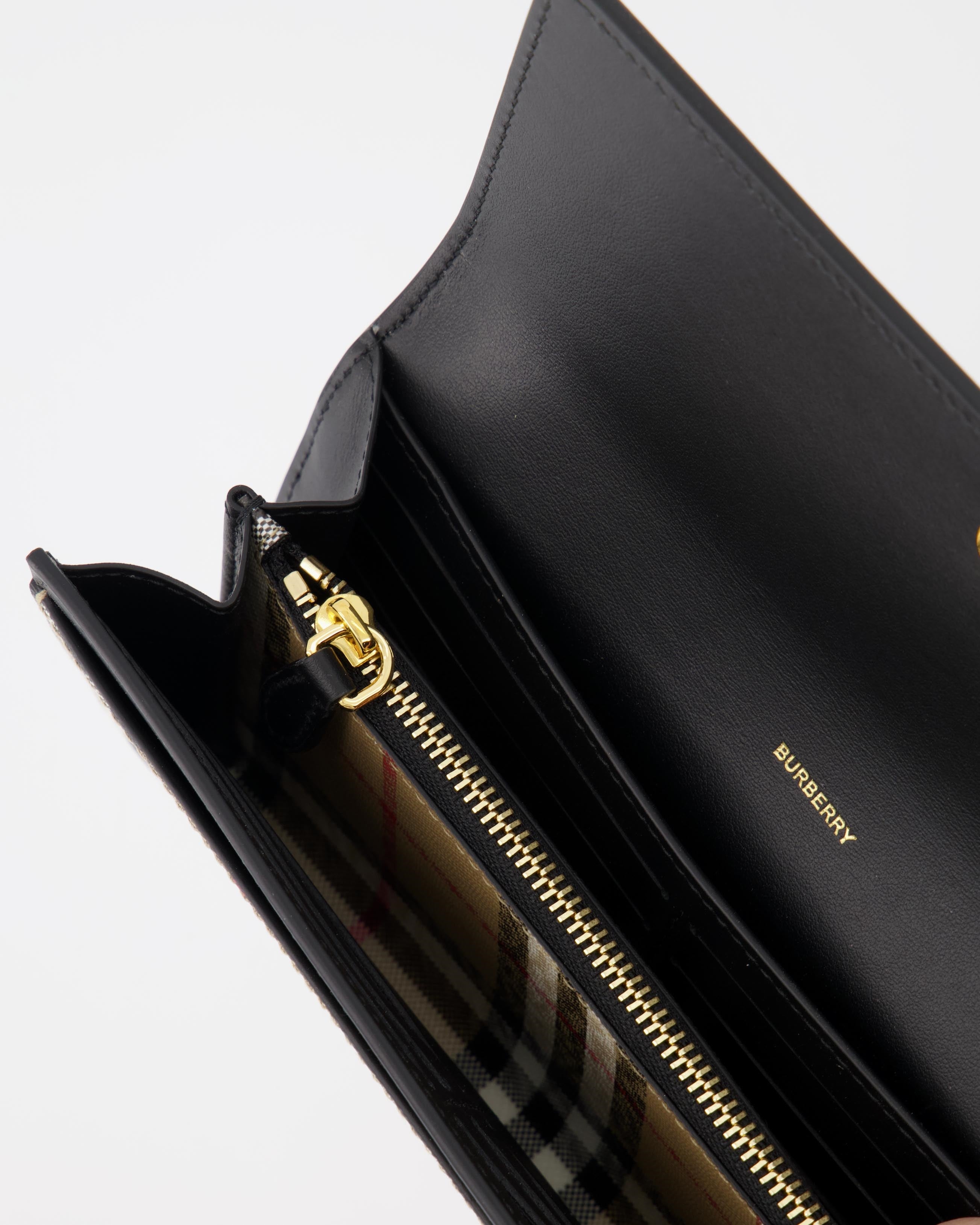 Kleine lederwaren Portefeuille Harlton Burberry Beige Femme