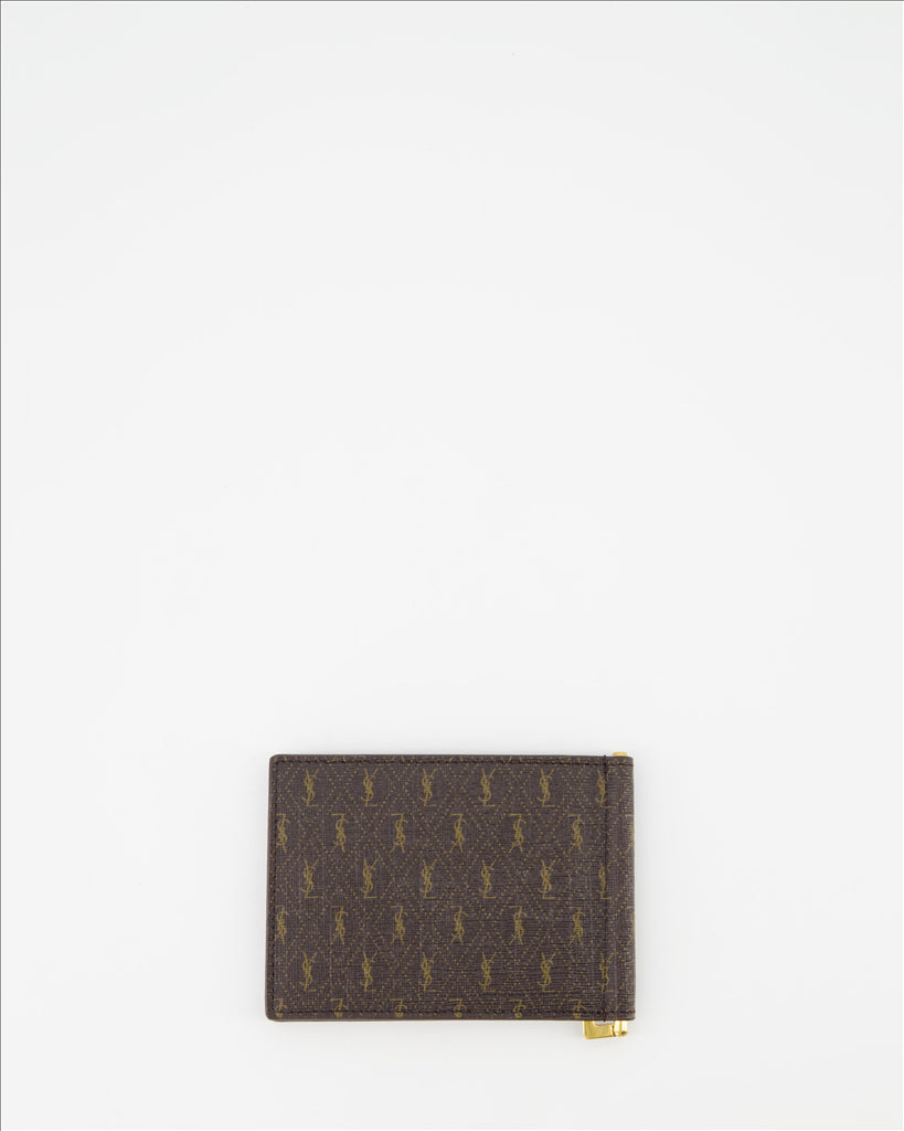 Kleine lederwaren Portefeuille monogrammé Saint Laurent Braun Homme
