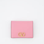 Kleine lederwaren Portefeuille VLogo Valentino Garavani Rosa Femme