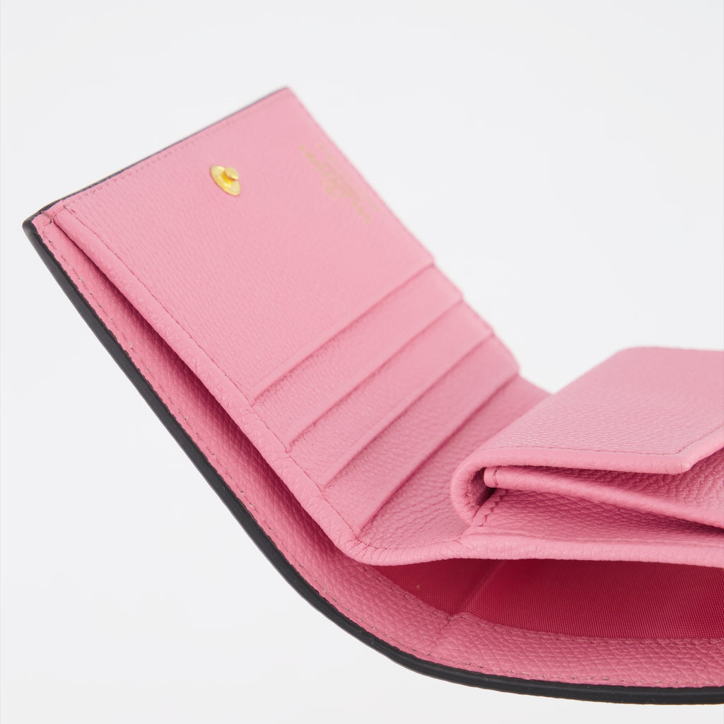 Kleine lederwaren Portefeuille VLogo Valentino Garavani Rosa Femme