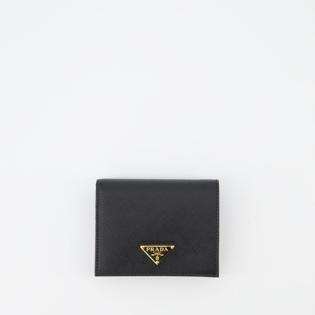 Kleine lederwaren Portefeuille Saffiano Prada Schwarz Femme