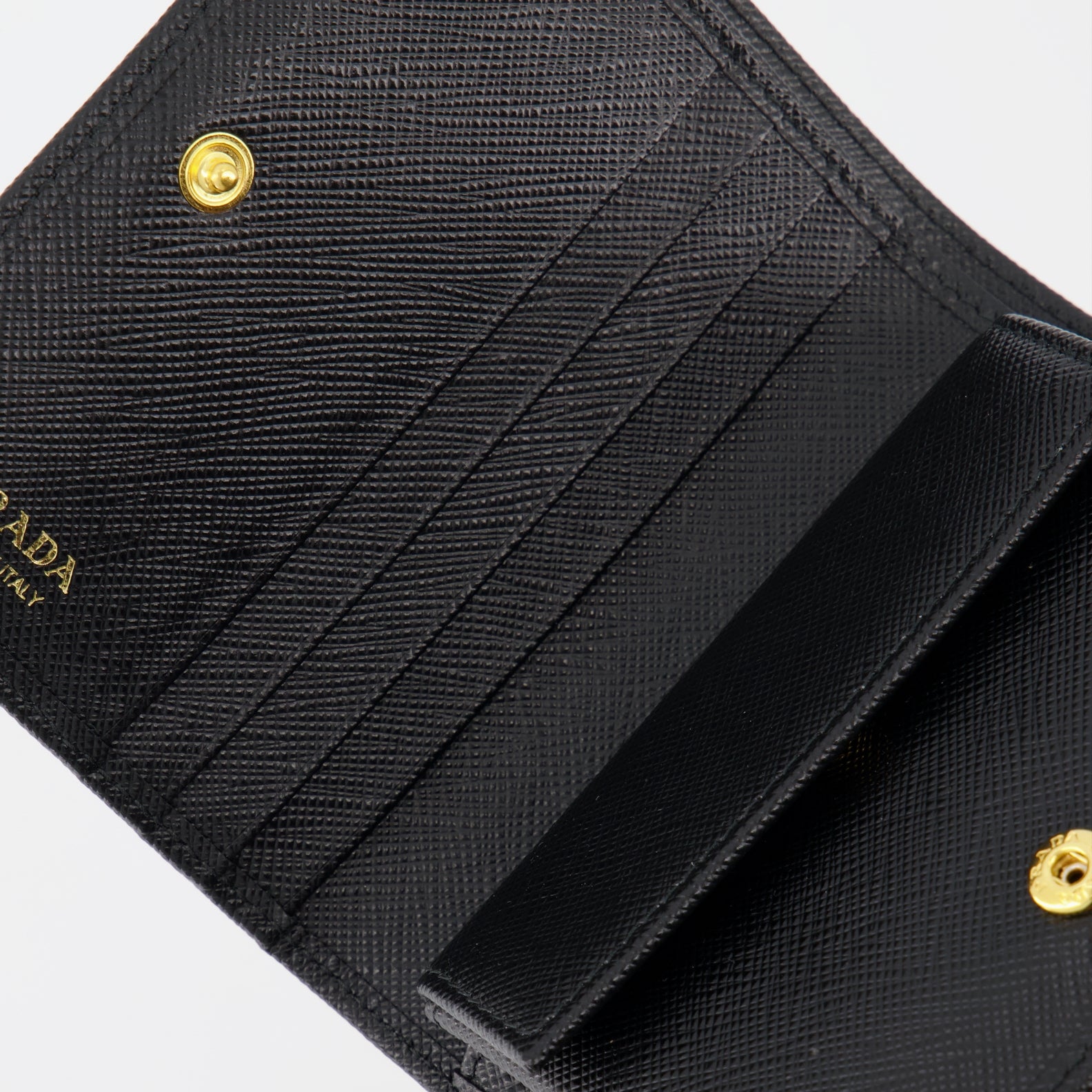 Kleine lederwaren Portefeuille Saffiano Prada Schwarz Femme