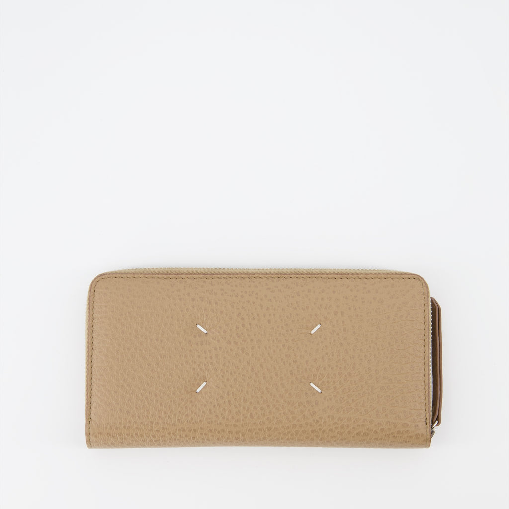 Kleine lederwaren Portefeuille Signature Maison Margiela Beige Unisex