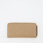 Kleine lederwaren Portefeuille Signature Maison Margiela Beige Unisex