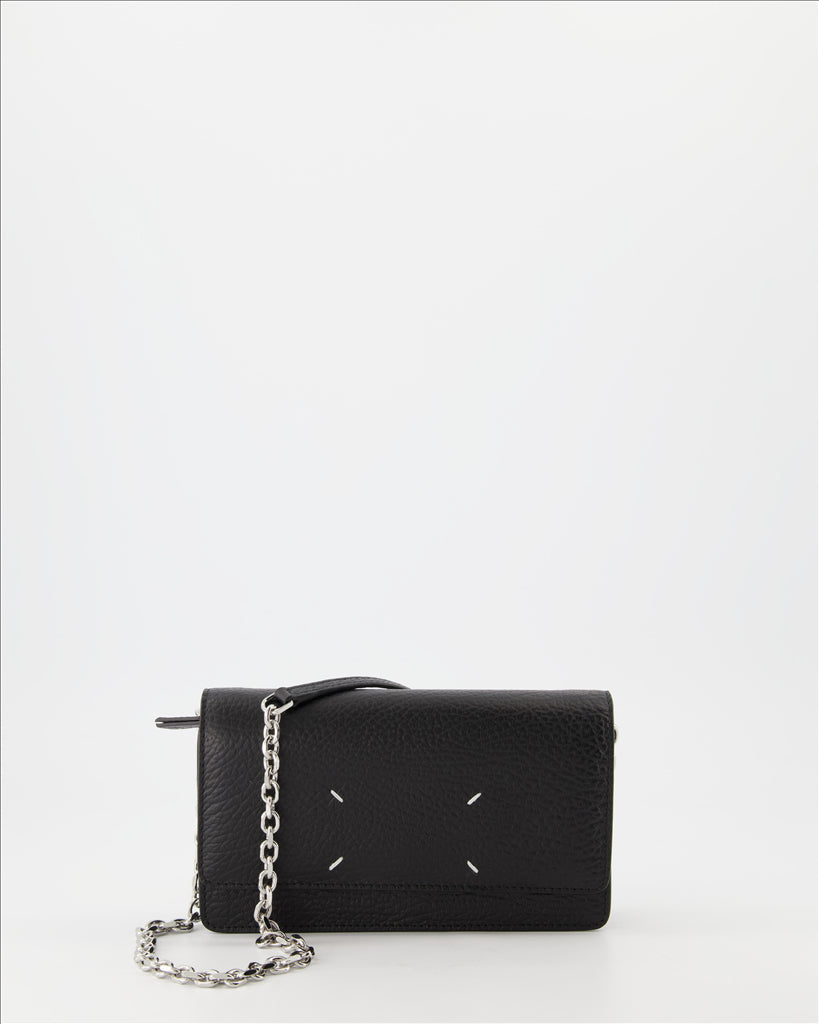 Petite maroquinerie Portefeuille Signature à chaîne Maison Margiela Noir Femme