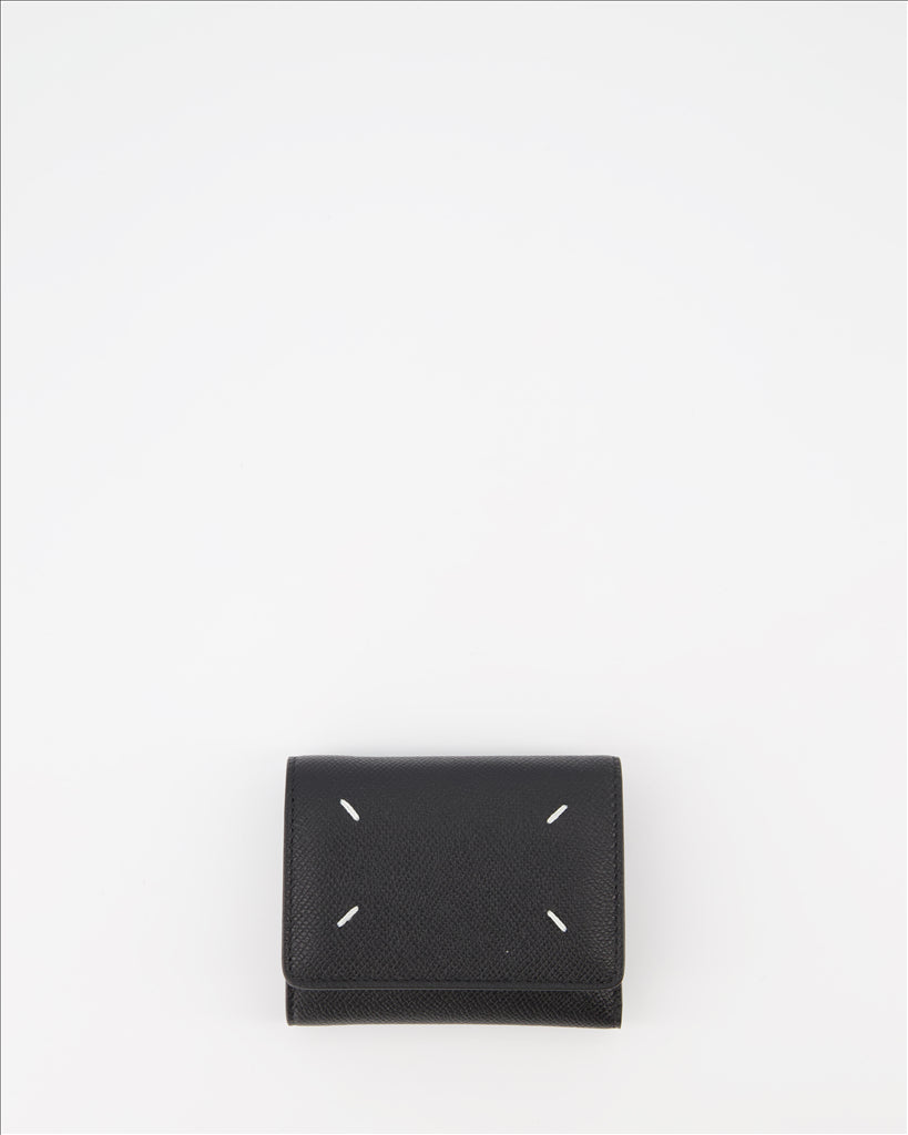 Kleine lederwaren Portefeuille Signature Maison Margiela Schwarz Femme