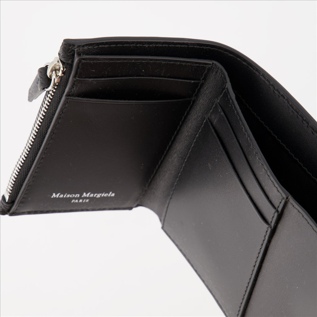 Kleine lederwaren Portefeuille Signature Maison Margiela Schwarz Femme