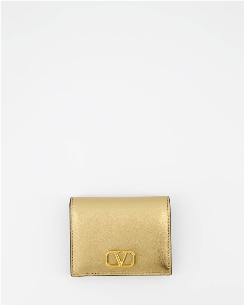 Kleine lederwaren Portefeuille VLogo Valentino Garavani Gold Femme