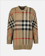 Maille Pull à carreaux Burberry Marron Femme